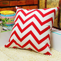 Cheap Price White Background Red Chevron Cushion Cover