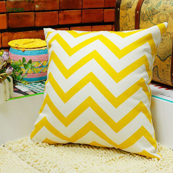 Cheap Yellow Chevron Square Size Cushion Cover Car Cushion Cover Sofa Cushion Cover