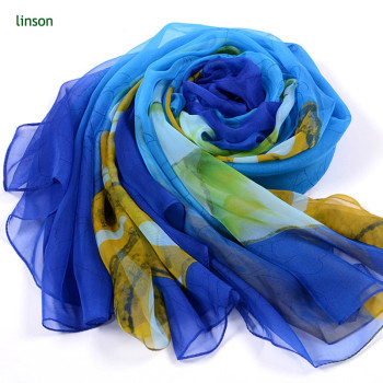 Scarf Manufacturer Supplies 100% Polyester Chiffon Scarf Printed Scarf