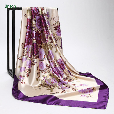 100% Polyester Silkly Feeling Noble Style Cheap Price Square Scarves