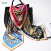 Oem digital custom printing silk muslim square scarf with own design