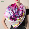 Chinese beautiful purple elegant women custom logo digital printing silk scarf