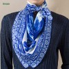 Twill  digital custom design printing square silk scarf