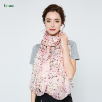 Chinese manufacturer floral pink digital printed 100% silk scarf custom