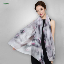 Chinese supplier oem customized black and white digital printed 100% silk scarf