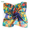 Fashion 60*60cm silk pocket print custom square satin scarf