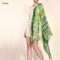 2017 New Fashion Custom Digital Printed 100% Silk Chiffon Scarf