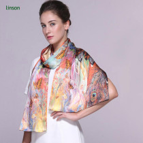 Chinese high end custom printed silk scarves with your own design