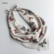 2017 spring chiffon cdc scarf with butterfly printing