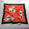 Japan style red digital printing custom design square scarf