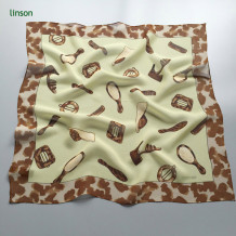 Custom design leopard chiffon fabric square chiffon scarf