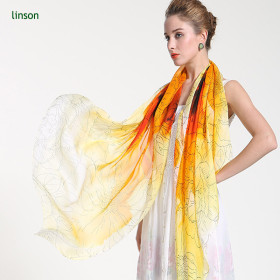 Women's Long Style Fashion Custom Soft Chiffon Silk Shawl Scarves