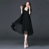 Black Silk chiffon fabric for women dress