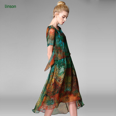 Colourful pattern digital printing silk chiffon fabric for women dress