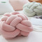 Europe Style OEM Service Handmade Knot Cushion Pink Color Knotted Pillow