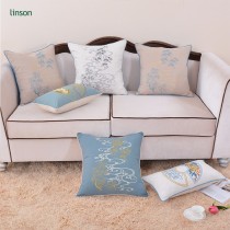 Custom cheap price hand embroidered home decor cotton linen cushion cover