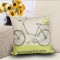 Wholesale custom cartoon hand painting bike printed pure cotton linen cushion cover