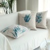 Factory direct high quality green plant digital printed cotton linen cushion cover