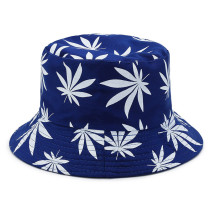 Spring And Summer wide brim fisherman Custom Design Logo Cool Printed Maple Leaf Bucket Hat