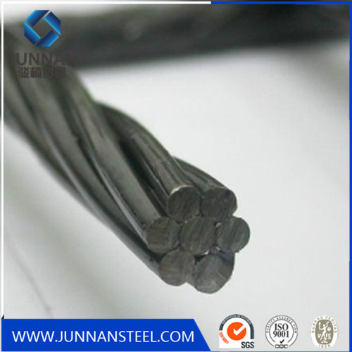 High carbon 1*7 wires strand 12.7mm pc steel strand for prestressed concrete