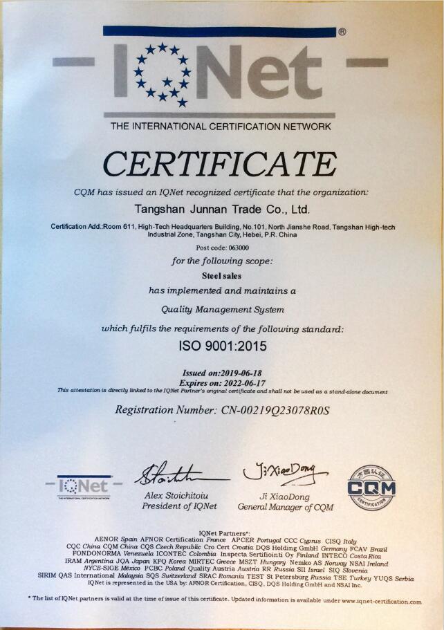 Certificat ISO