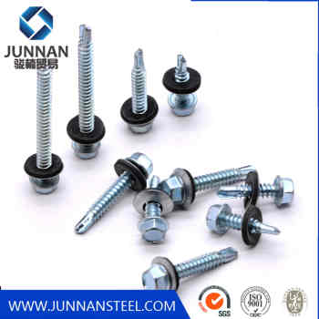 Building Roofing Tek Screws With Rubber Washers Tornillos Hexagonal Hex Head Self Drilling Screws