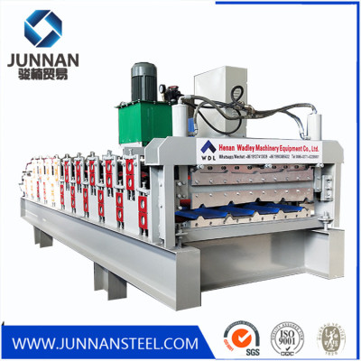 High quality glazed tile IBR sheet double layer trapezoidal roof press making machine roll forming machinery