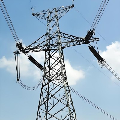 High-Strength Steel Monopole 10-220KV Galvanized Steel Electric Transmission Tower Power Line Self Support Tower