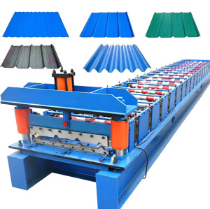 ZKRFM Trapezoidal Roof Tile Making Machine Trapezoidal Roof Sheet Roll Forming Machine Steel Motor Gear Bearing Pump ISO CE Certified 380V
