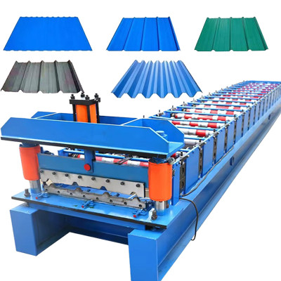 ZKRFM Trapezoidal Roof Tile Making Machine Trapezoidal Roof Sheet Roll Forming Machine Steel Motor Gear Bearing Pump ISO CE Certified 380V