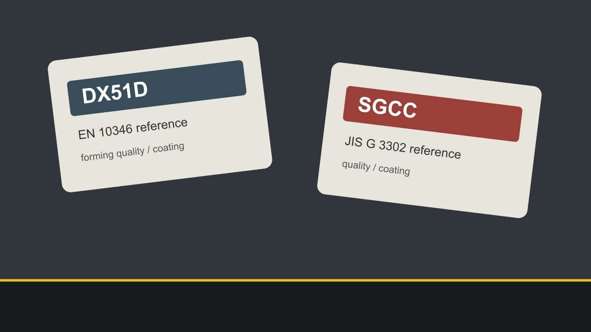 Conceptual comparison of DX51D and SGCC standard labels