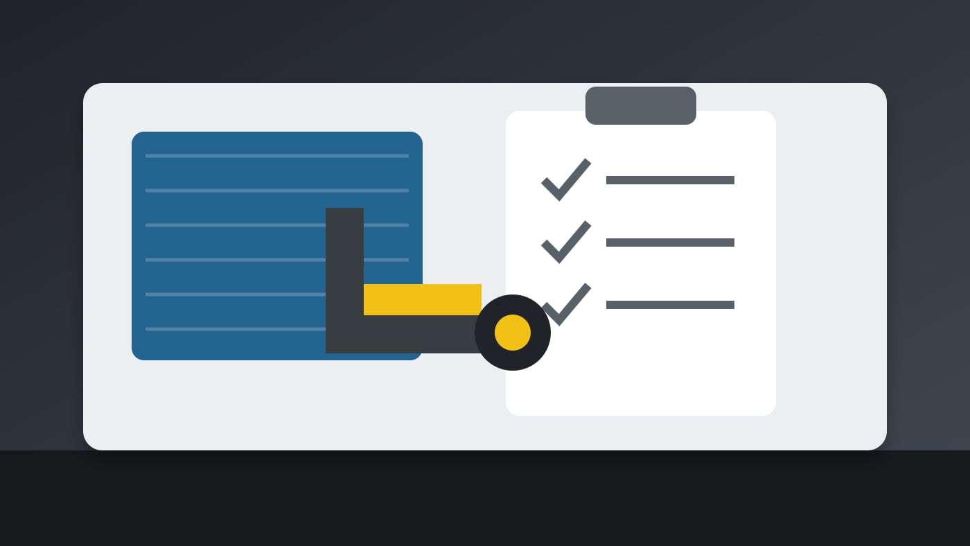 Editorial illustration of prepainted coil inspection tools and checklist