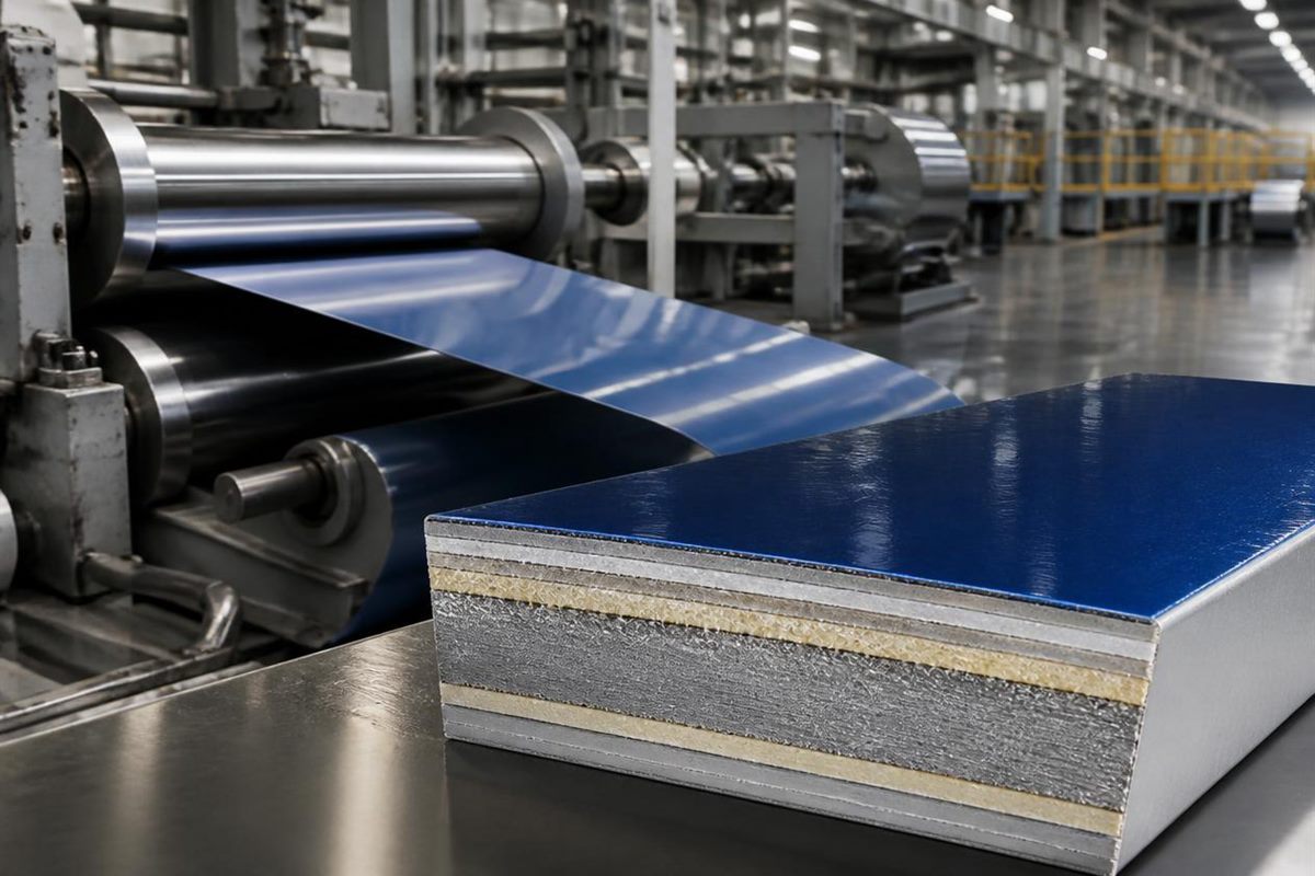 Conceptual PPGI coating structure and continuous coil coating process in a generic facility