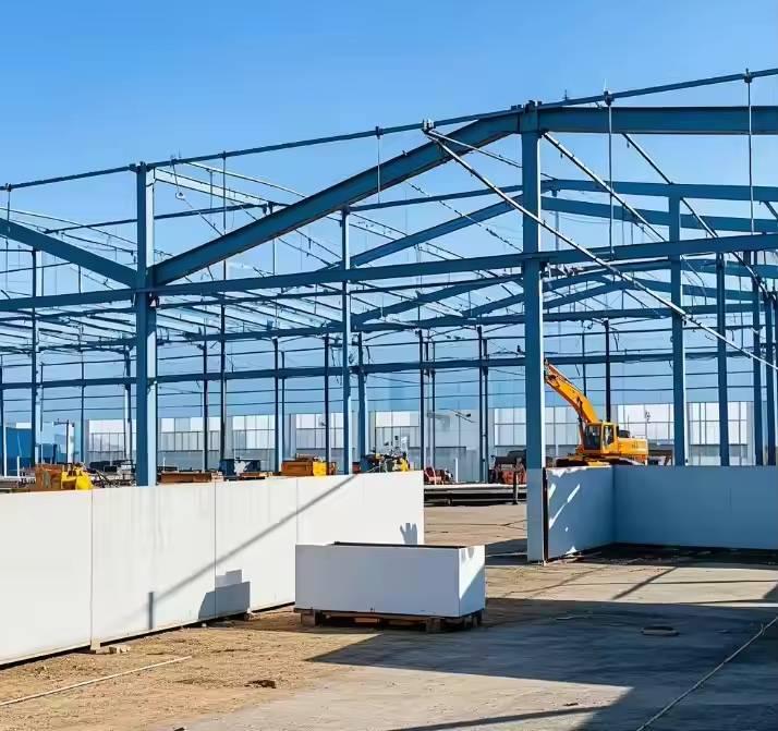 Prefabricated steel workshop frame design