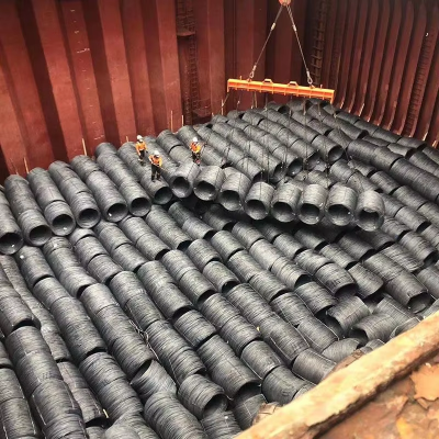 Wire rod container loading