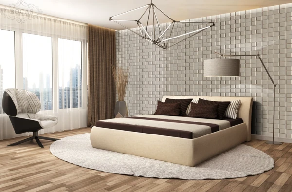 Leather Wall Covering  3D Leather Wave Panel Wall Coverings Faux leather Material