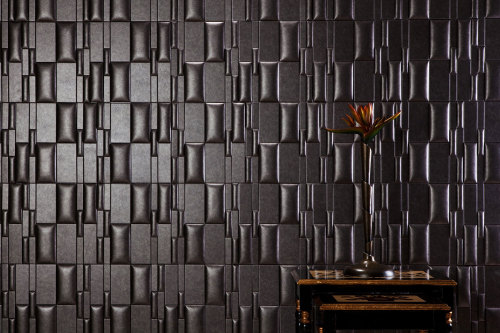 Leather Wall Covering  3D Leather Wave Panel Wall Coverings Faux leather Material