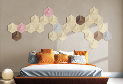 Eco-friendly 3D Faux Leather Wall Tiles Peel and Stick Textured Wall Covering PU Material Panels