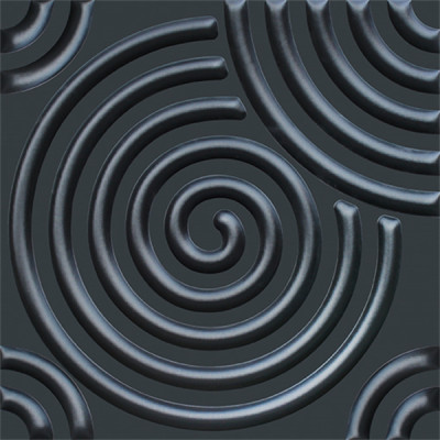 Circle design 3d Artificial leather hot design black 600x600mm wall panel