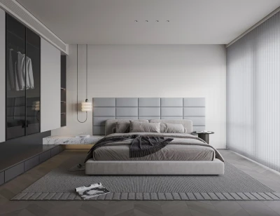 Grey color 25x60cm upholstered wall panel headboard wall panel
