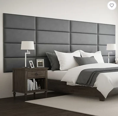 Black color Upholstered Wall Panels Wall Mounted Headboards