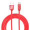 Micro USB Charger Charging Sync Data Cable - leather jacket - Red