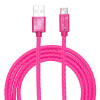 3FT Micro USB Charger Charging Sync Data Cable - leather jacket - pink