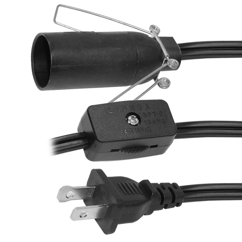 US 2pin plug to E14 holder with switch salt lamp power cord