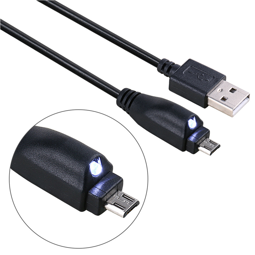 Black LED Micro USB cable