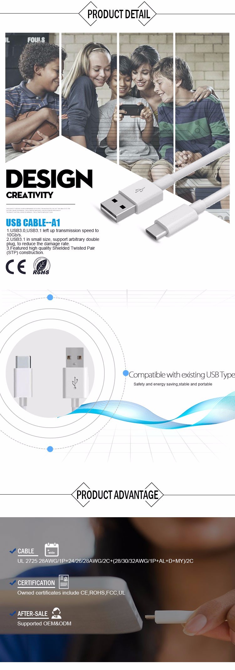 Type-C fast charging cable