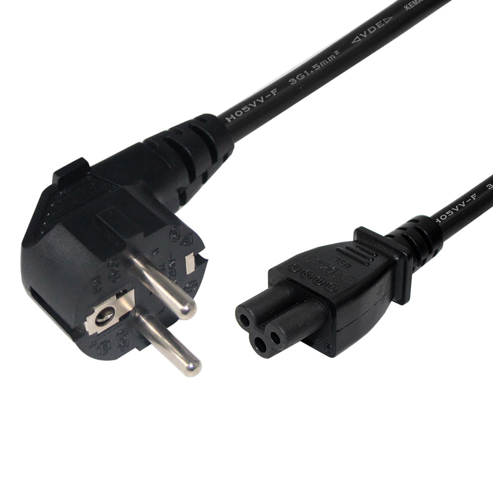 European 3p plug to IEC320 C5 AC power cord