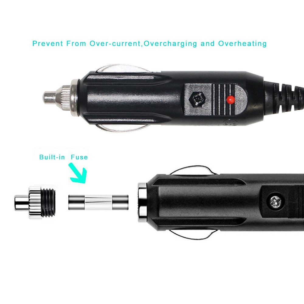 car battery jump cable cigarette lighter male plug