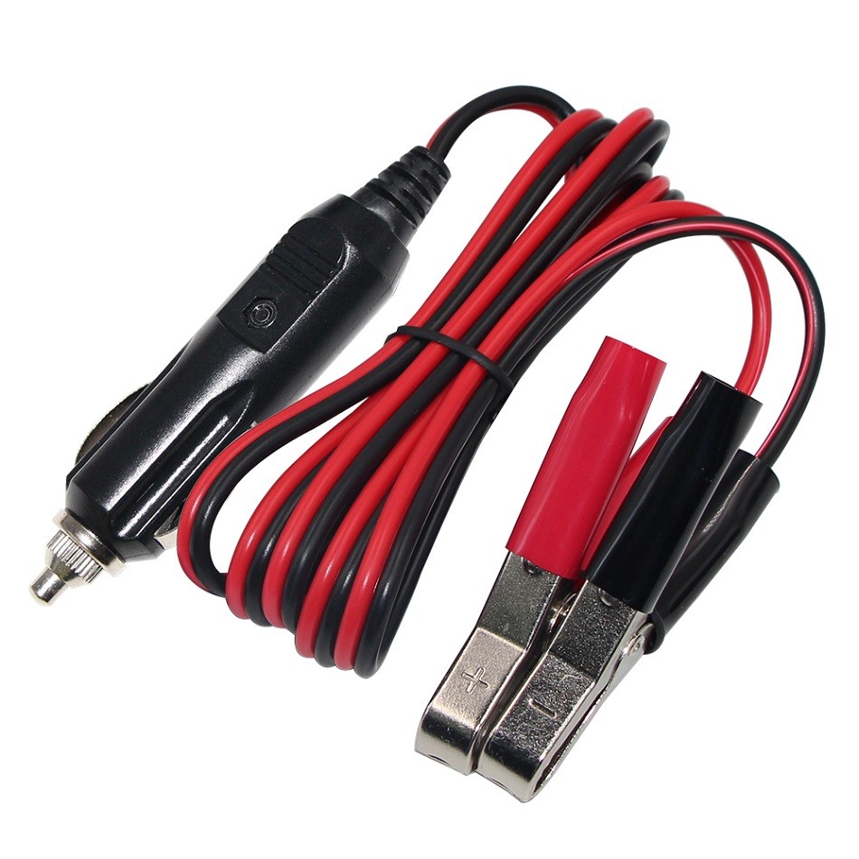 12V 24V Car charger battery jump starter cable Alligator Clips to Cigarette Lighter male Plug fuse 10A Car Battery Clip-on Extension Cable