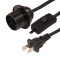 UL 2pin plug salt lamp power cord with dimmer switch and E26 lamp holder